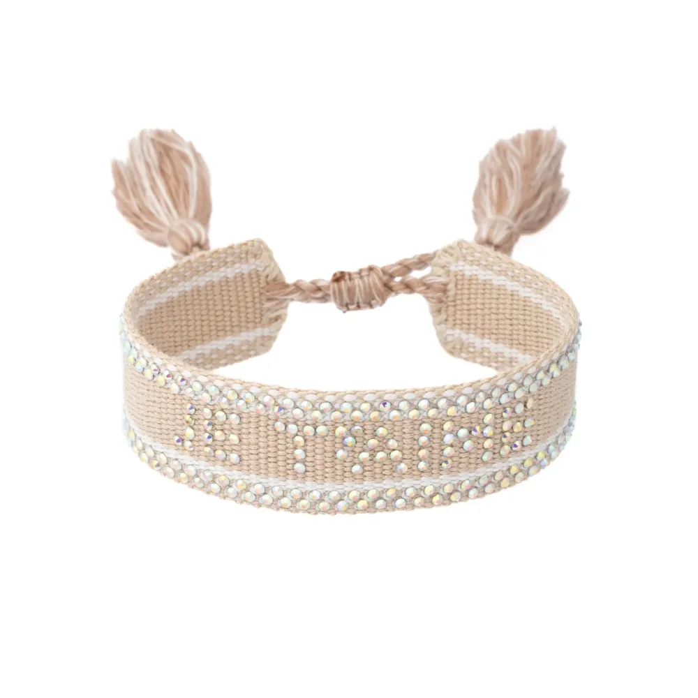 WOVEN FRIENDSHIP BRACELET W/CRYSTALS WOVEN FRIENDSHIP BRACELET W/CRYSTALS