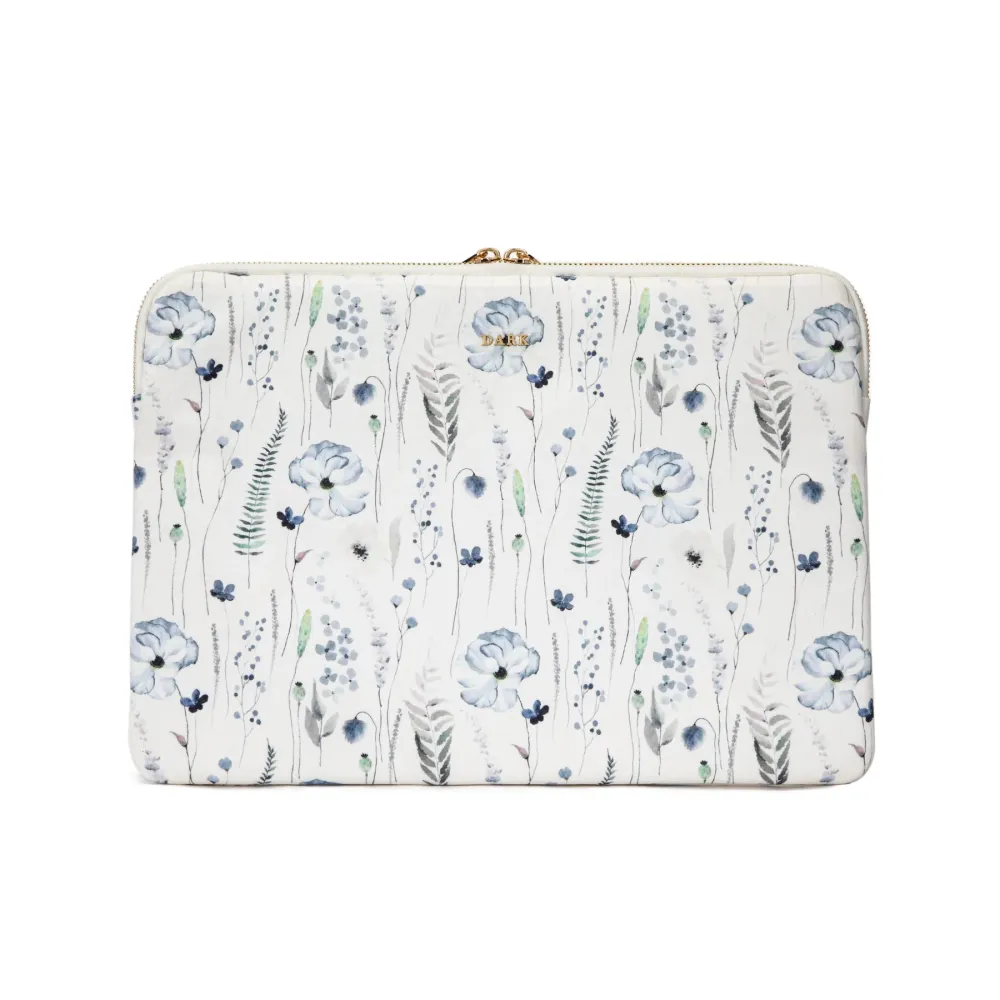 VELVET MAC COVER BLUE TONES FLOWER PATTERN VELVET MAC COVER BLUE TONES FLOWER PATTERN